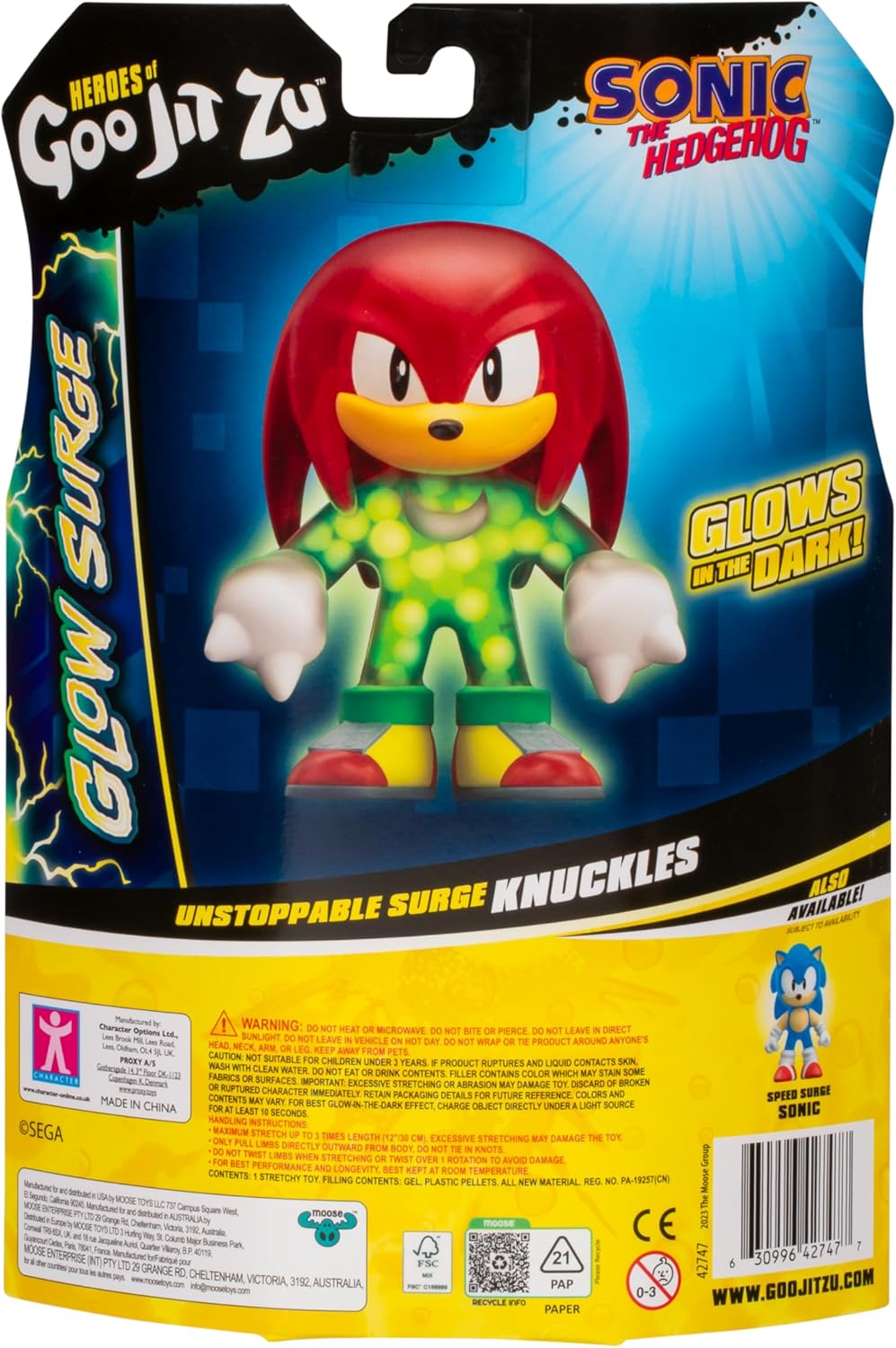 Goo Jit Zu Sonic Knuckles Brilla en la oscuridad