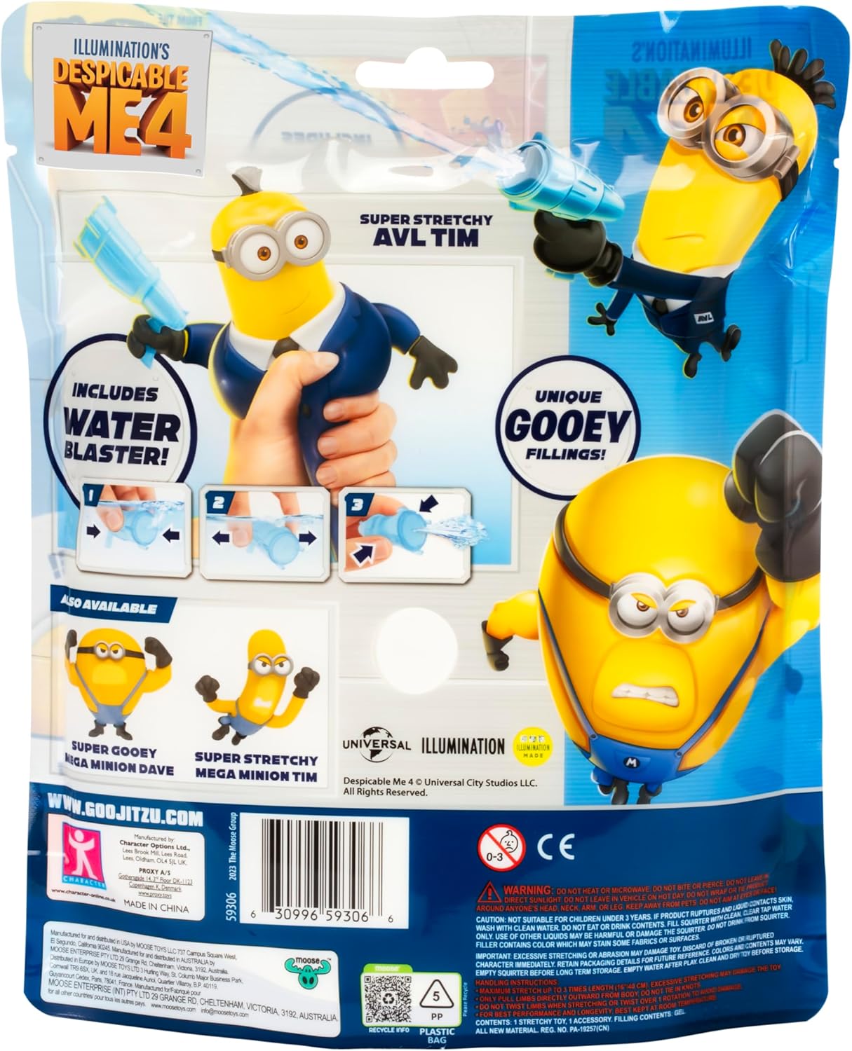 Goo Jit Zu Minions (Tim) con Lanzador de Agua, Mi Villano Favorito 4