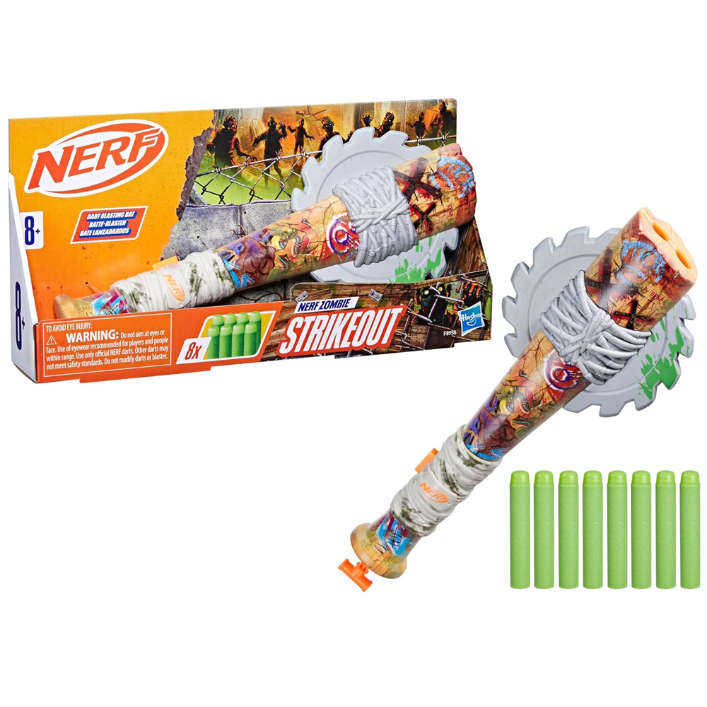 Nerf Strikeout Blaster, Lanzador Bate para Zombies