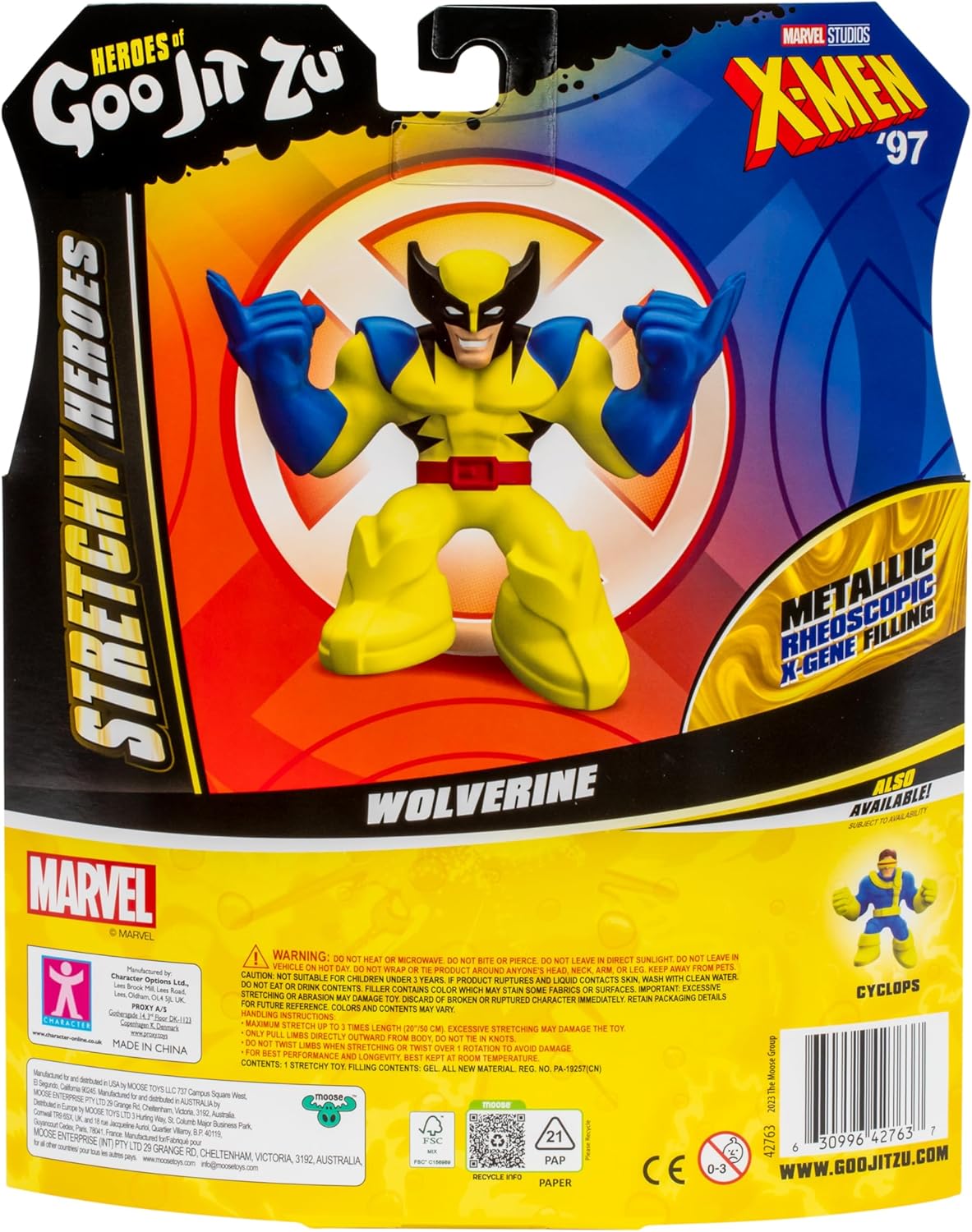 Goo Jit Zu Wolverine Marvel XMen 97, Elástico 3X