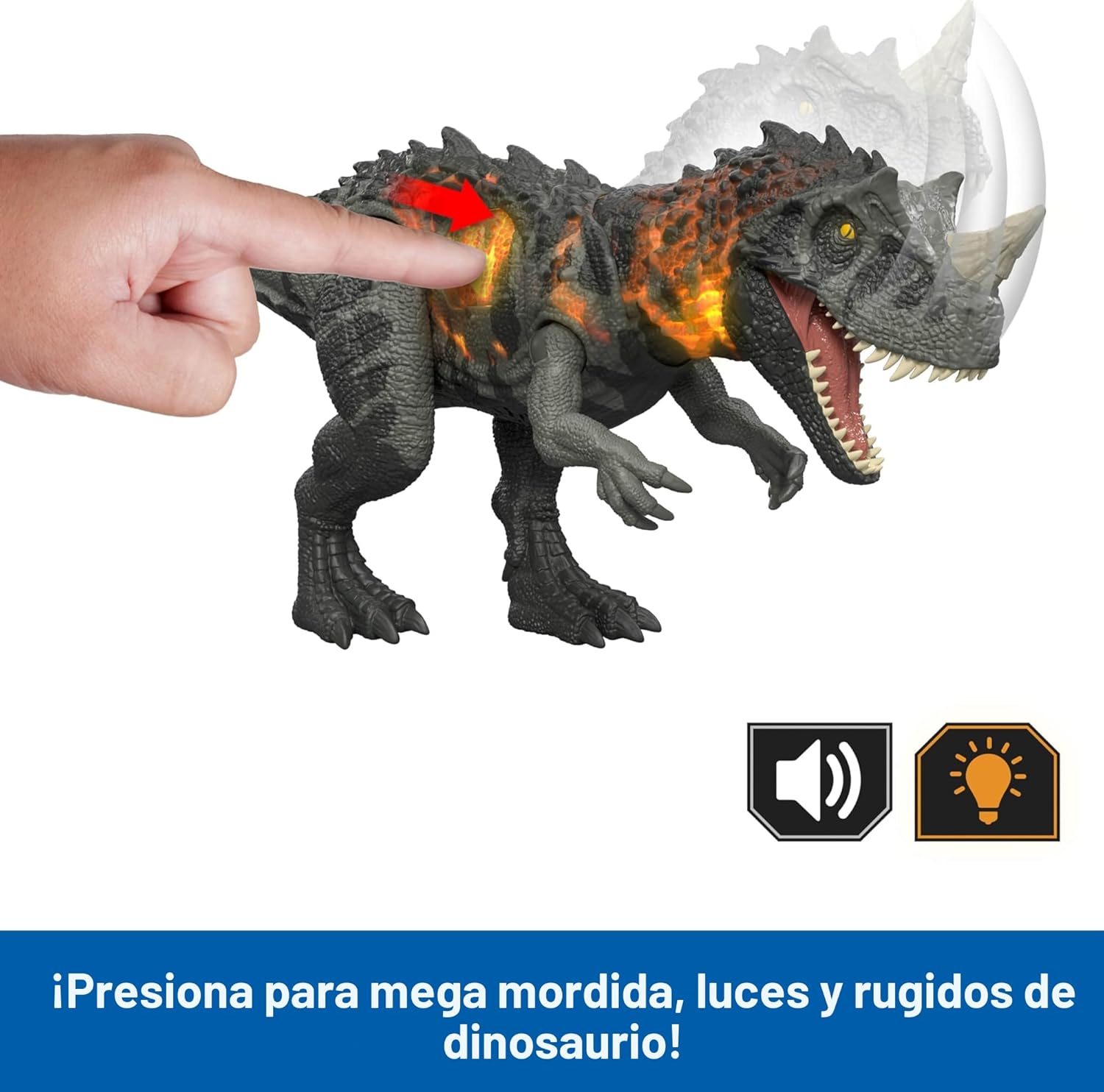 Jurassic World Survival Ceratosaurus con Sonido, Luz y Ataque